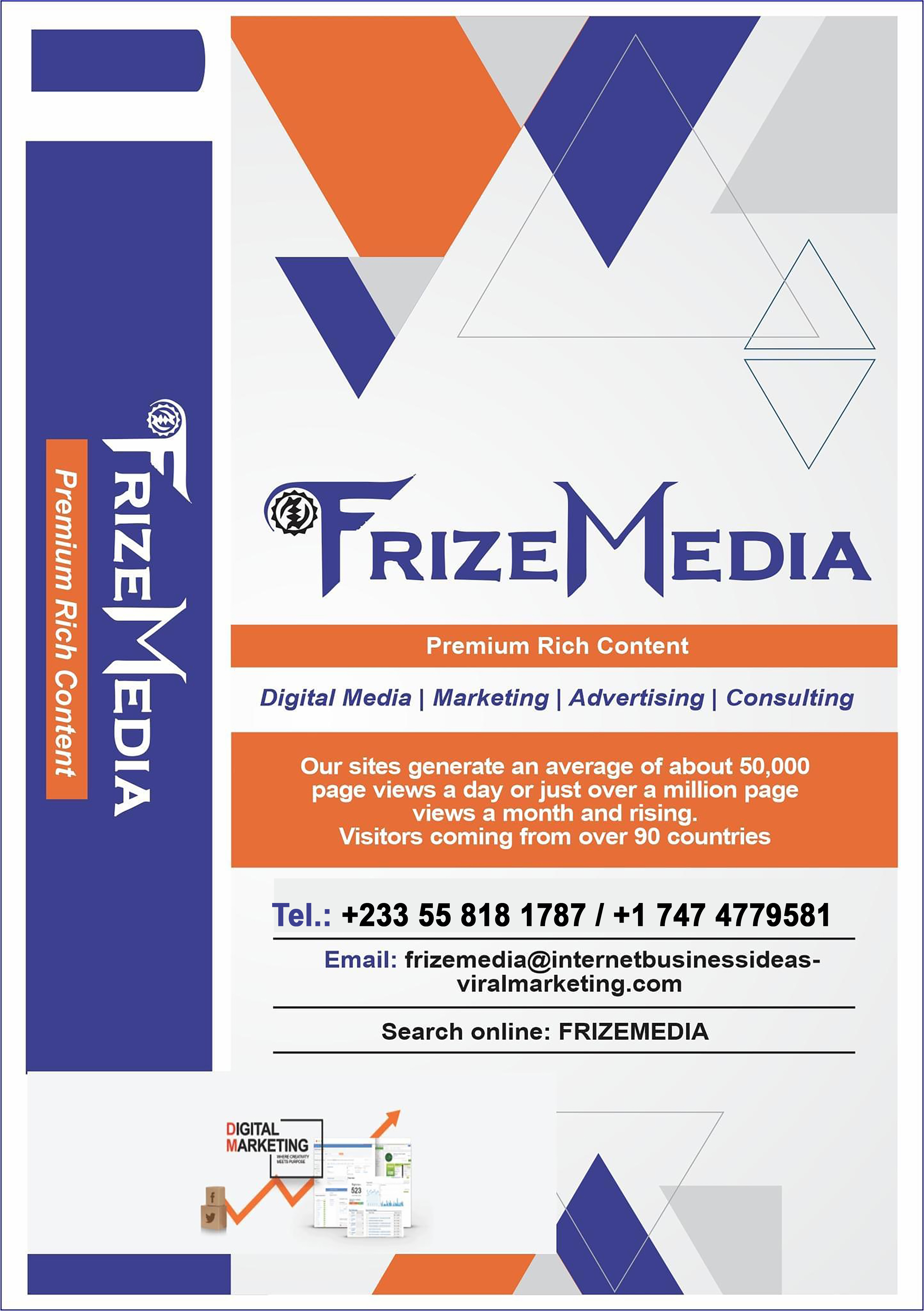 FrizeMedia offers your business deeper links based on objectives, and boosting your content across devices.Call Whatsapp +1 747 4779581 #DigitalMarketing #Onlineadvertising